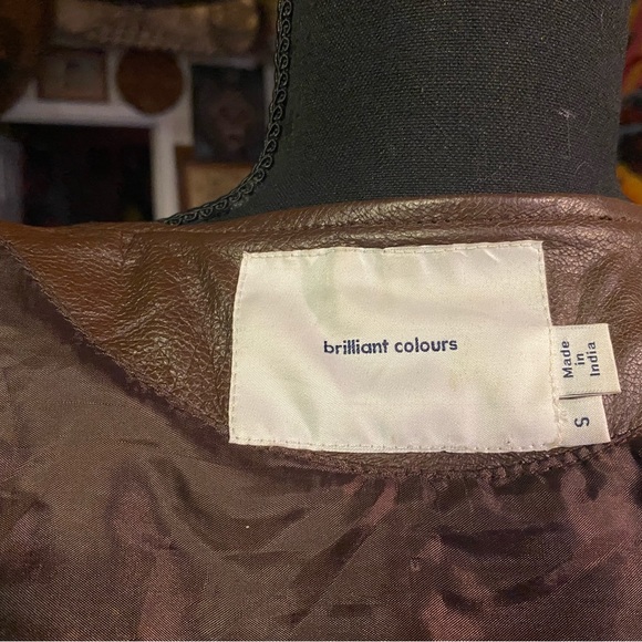 Chocolate brown leather jacket, S - Picture 4 of 6